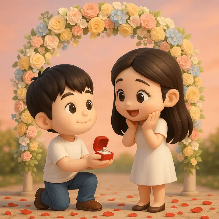 3D Chibi Proposal Scene