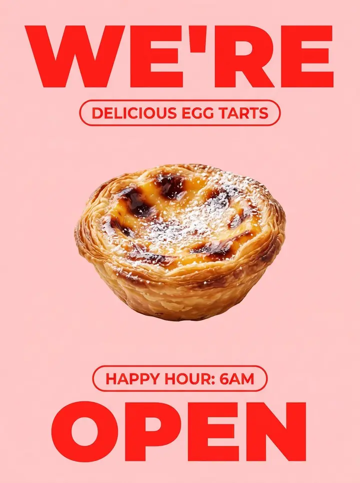 Bold Egg Tart Opening Poster, FIBO 2 example