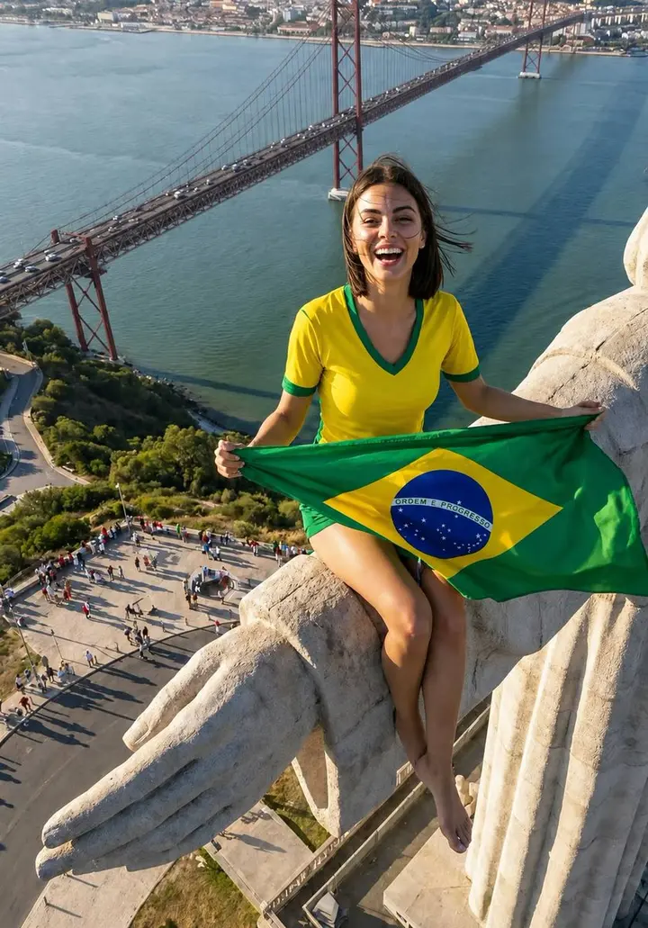 Brazilian Football Fan at Christ the Redeemer, FIBO 2 example