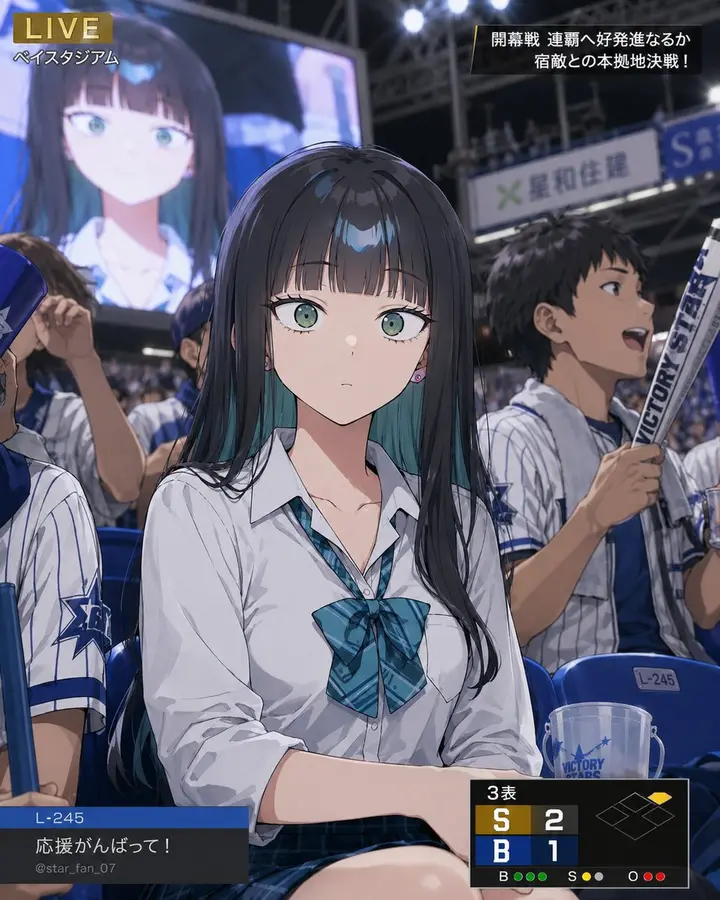Character Caught on Stadium Screen, FIBO 2 example