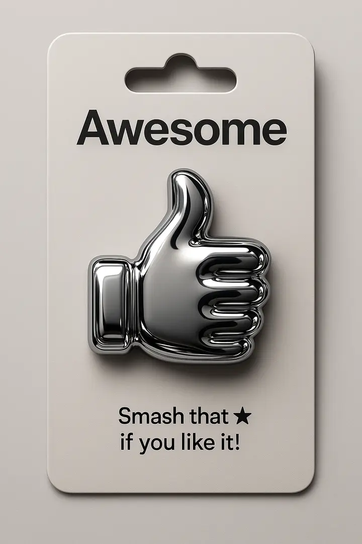Chrome Emoji Pin, FIBO 2 example