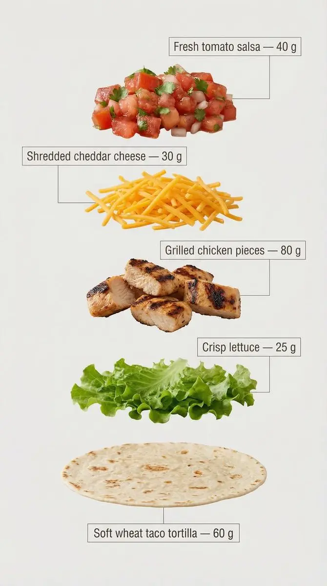 Exploded View Taco Infographic for Commercial Use, FIBO 2 example