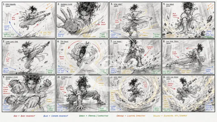 Kung Fu Action Storyboard, FIBO 2 example