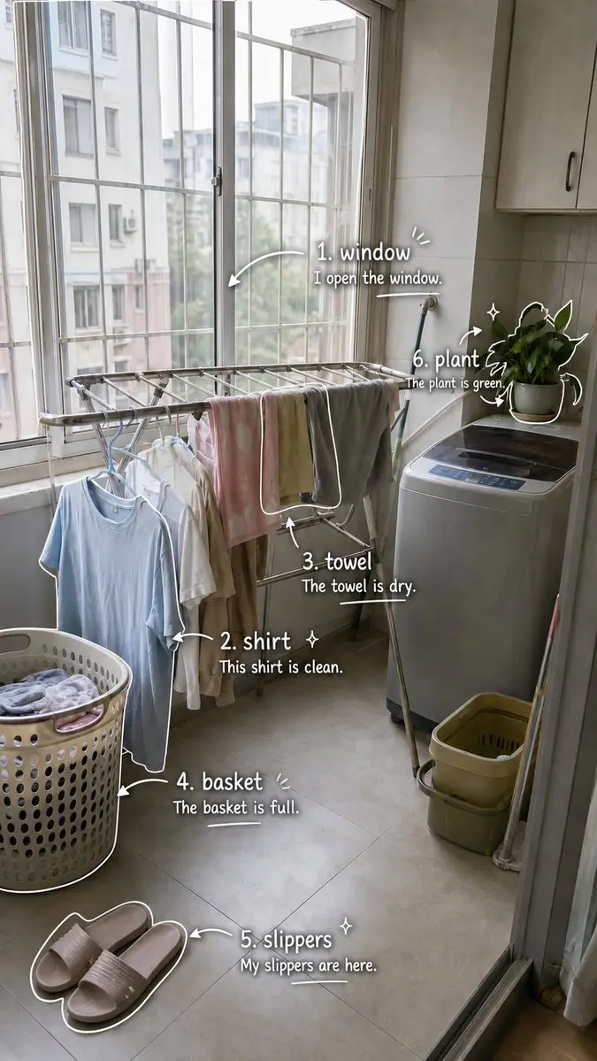 Laundry Balcony Vocabulary Journal, FIBO 2 example