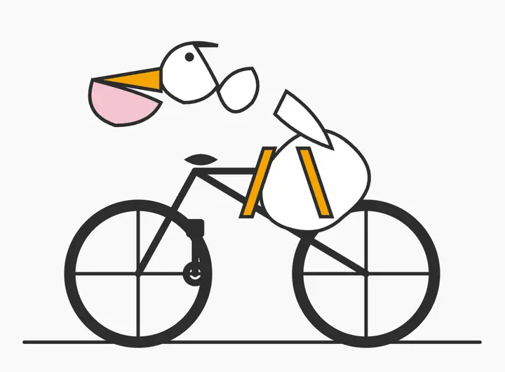 Minimal Pelican Riding Bicycle, FIBO 2 example