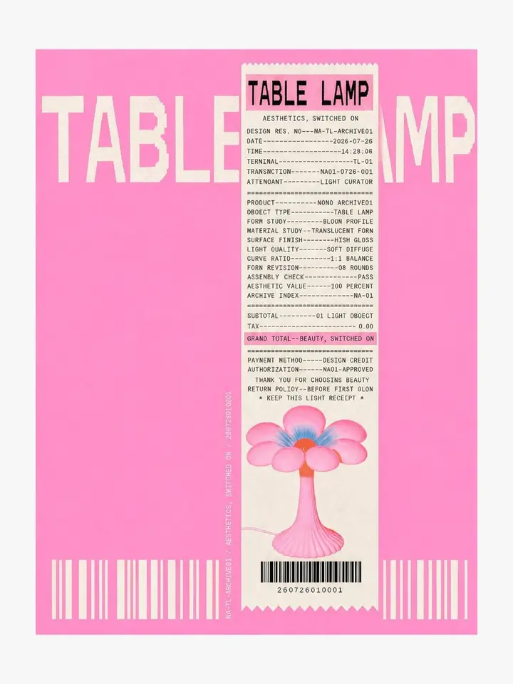 Thermal Receipt Table Lamp Poster, FIBO 2 example